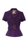 Lena Hoschek Alice Tie-detailed Jacket In Purple