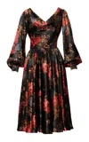 Lena Hoschek Anderson Pleated Floral Dress In Multi