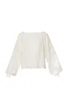Lena Hoschek Carina Eyelet Cotton Blouse In White