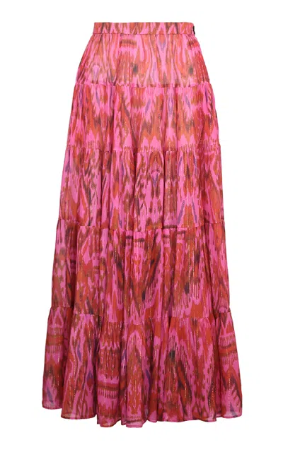 Lena Hoschek Carmen Silk-blend Midi Skirt In Pink