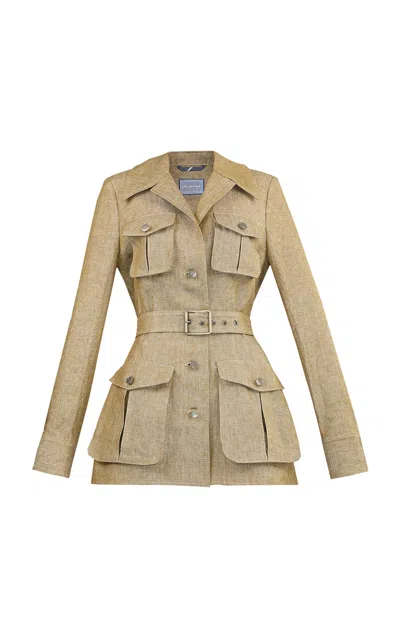 Lena Hoschek Cassia Linen Jacket In Tan