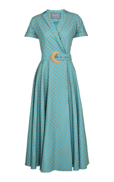 Lena Hoschek Celina Cotton Midi Dress In Blue