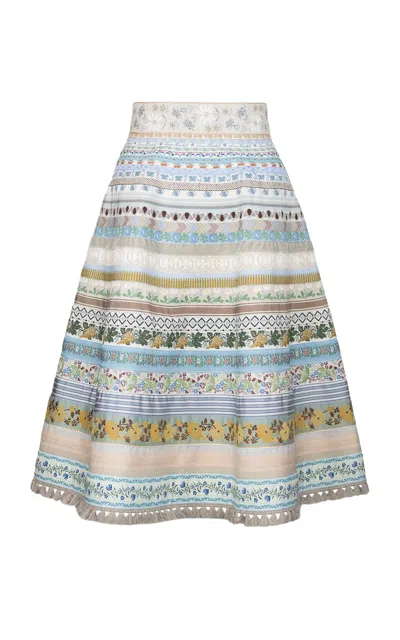 Lena Hoschek Classic Ribbon Cotton-blend Midi Skirt In Multi