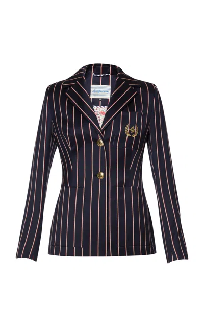 Lena Hoschek Club Striped Wool-cotton Blazer