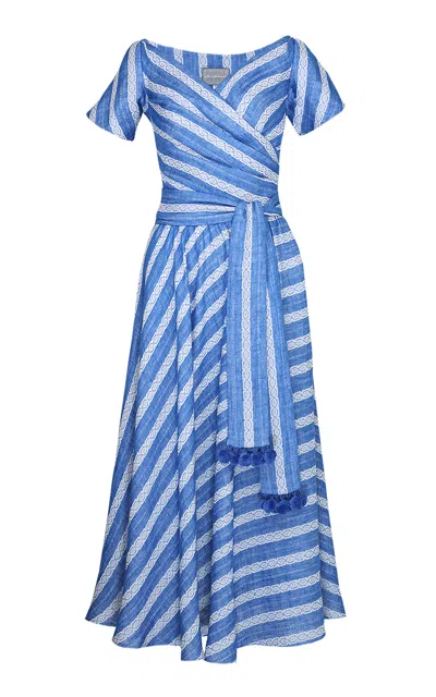 Lena Hoschek Dalila Cotton-blend Midi Dress In Blue