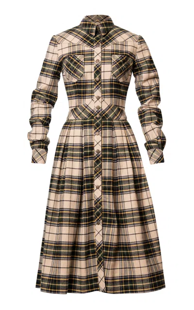 Lena Hoschek Daytime Plaid Cotton Dress In Multi