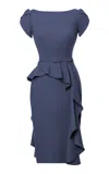 Lena Hoschek Dealer Ruffled Dress In Light Blue