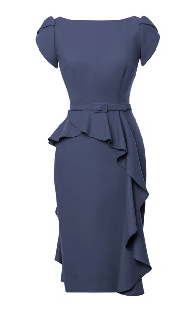 Lena Hoschek Dealer Ruffled Dress In Light Blue