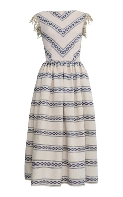 Lena Hoschek Dune Cotton Midi Dress In Gray