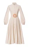 Lena Hoschek Eleanor Cotton Midi Coat Dress With Waistbelt In White