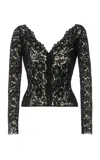 Lena Hoschek Exhibitionist Off-the-shoulder Lace Top In Black