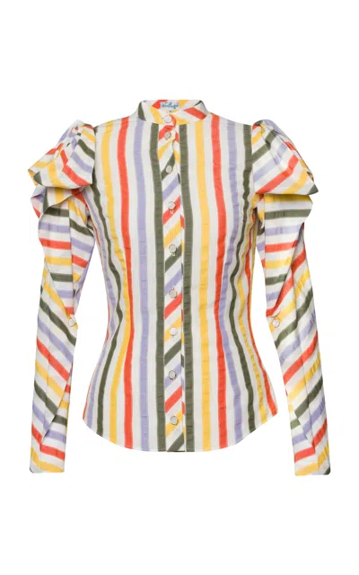 Lena Hoschek Farfalla Striped Blouse In Multi