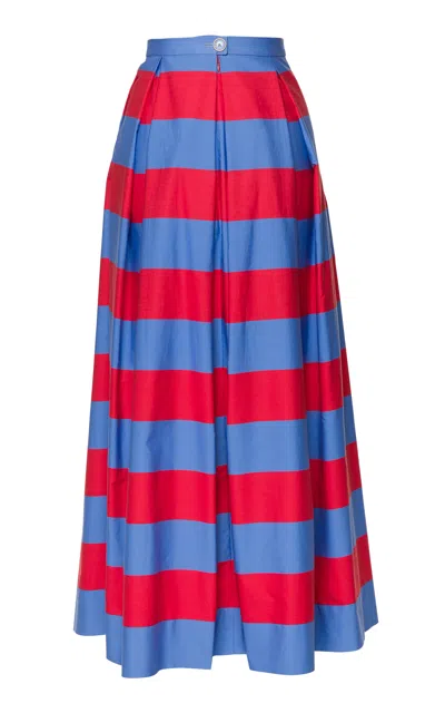 Lena Hoschek Festa Striped Cotton Maxi Skirt