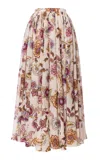 Lena Hoschek Firenze Cotton Midi A-line Skirt In Floral