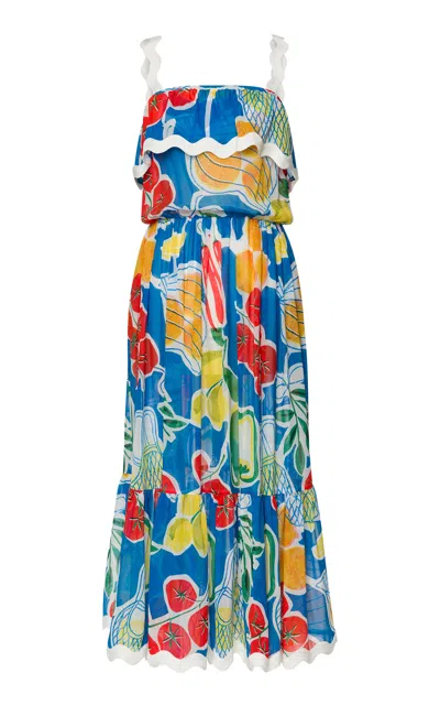 Lena Hoschek Flaneur Printed Midi Dress In Multi