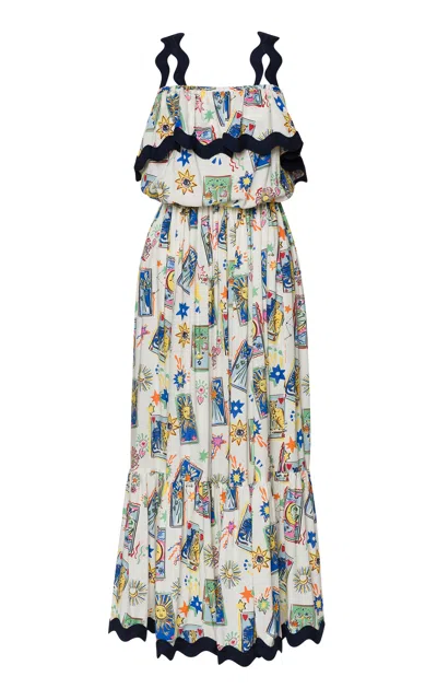 Lena Hoschek Flaneur Printed Midi Dress In Multi