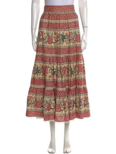 Pre-owned Lena Hoschek Floral Print Long Skirt In Multicolor