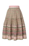 Lena Hoschek Frances Cotton A-line Midi Skirt In Multi
