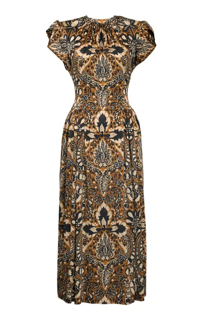 Lena Hoschek Giorgia Midi Dress In Brown