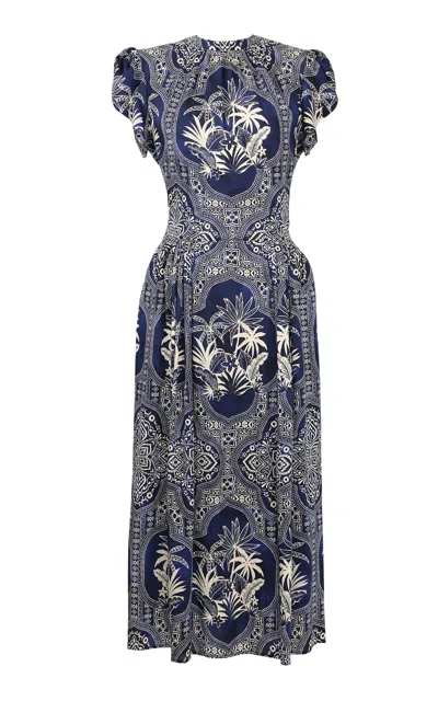 Lena Hoschek Giorgia Midi Dress In Blue