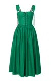 Lena Hoschek Giuseppina Linen Corset Midi Dress In Green