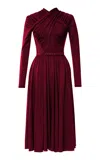 Lena Hoschek Grace Pleated Dress In Burgundy