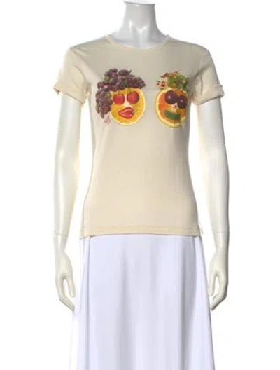 Pre-owned Lena Hoschek Graphic Print Crew Neck T-shirt In Neutral