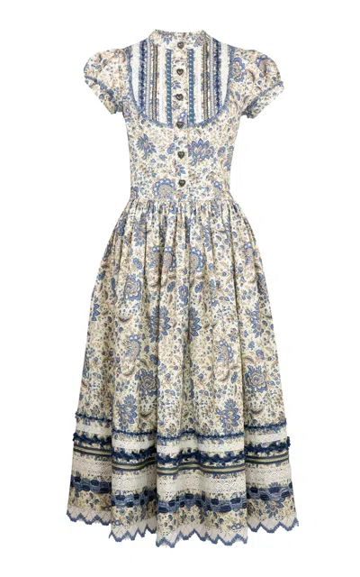 Lena Hoschek Gretl Cotton Midi Dress In Multi