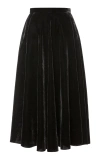 Lena Hoschek Heritage Velvet A-line Midi Skirt In Black