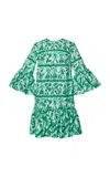 Lena Hoschek Lilou Printed Cotton Mini Dress In Green