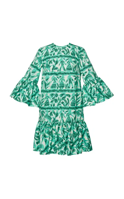 Lena Hoschek Lilou Printed Cotton Mini Dress In Green
