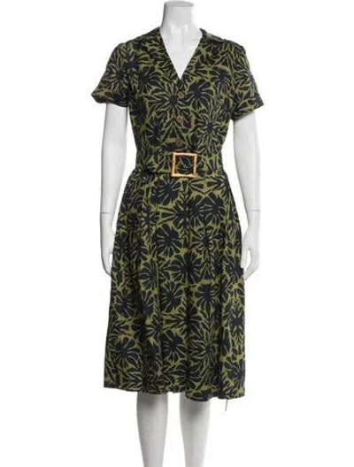 Pre-owned Lena Hoschek Linen Knee-length Dress In Blue