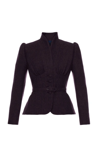 Lena Hoschek Love Letter Wool Jacket In Purple