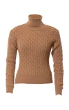 Lena Hoschek Lucy Turtleneck Knit Top In Brown