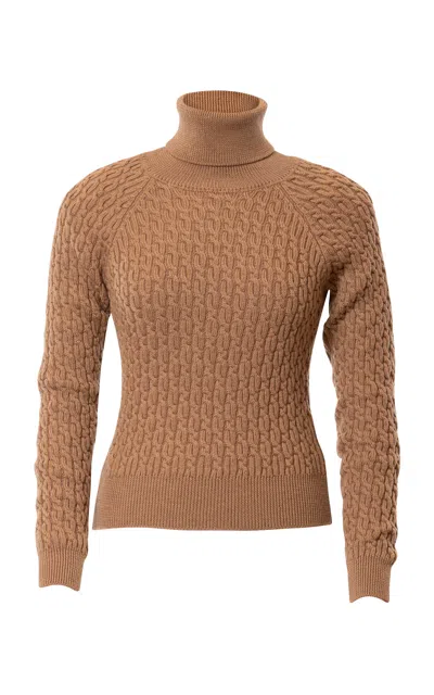 Lena Hoschek Lucy Turtleneck Knit Top In Brown