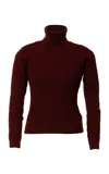 Lena Hoschek Lucy Turtleneck Knit Top In Burgundy