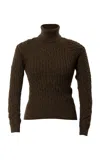 Lena Hoschek Lucy Turtleneck Knit Top In Olive