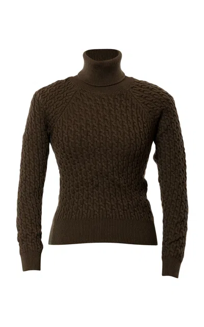 Lena Hoschek Lucy Turtleneck Knit Top In Olive