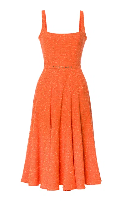 Lena Hoschek Madison Cotton A-line Midi Dress In Orange