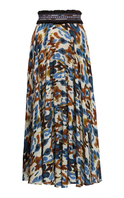 Lena Hoschek Maeve Cotton Maxi Skirt In Multi