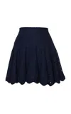 Lena Hoschek Marchesa Lace Cotton-blend Mini Skirt In Blue