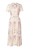 Lena Hoschek Margaret Satin Sheath Midi Shirt Dress In Floral