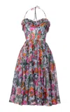 Lena Hoschek Margarita Cotton Halter Midi Dress In Floral