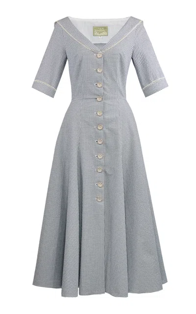 Lena Hoschek Marinella Cotton Midi Dress In Blue