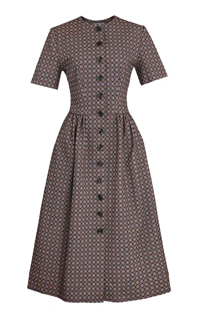 Lena Hoschek Maxima Cotton-blend Midi Dress In Multi