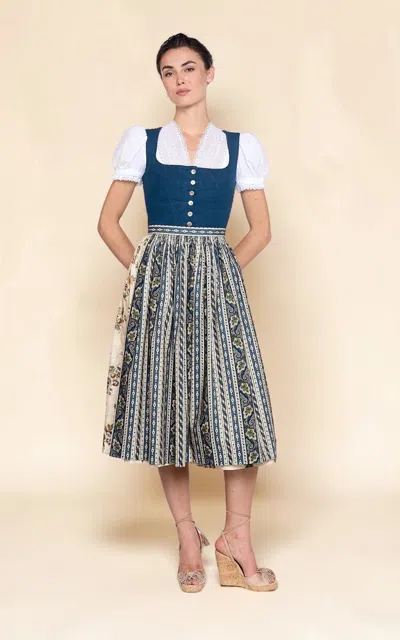 Lena Hoschek Mirabelle Linen-blend Dirndl Blouse In White
