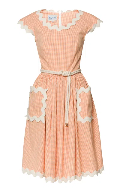 Lena Hoschek Nizza Scalloped Midi Dress In Orange