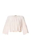 Lena Hoschek Ophelia Cotton Tie-detailed Top In Off-white