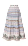 Lena Hoschek Opulence Ribbon A-line Midi Skirt In Blue