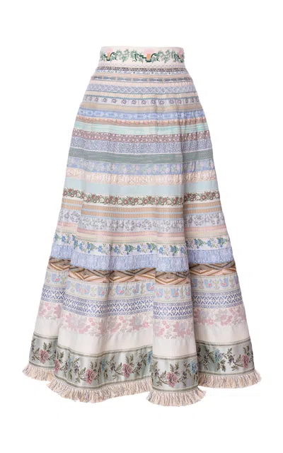 Lena Hoschek Opulence Ribbon A-line Midi Skirt In Blue